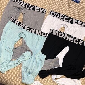 Clevermen Mode Bundle of Four (4) Modal Chap-style leggings. (2 NWOT)